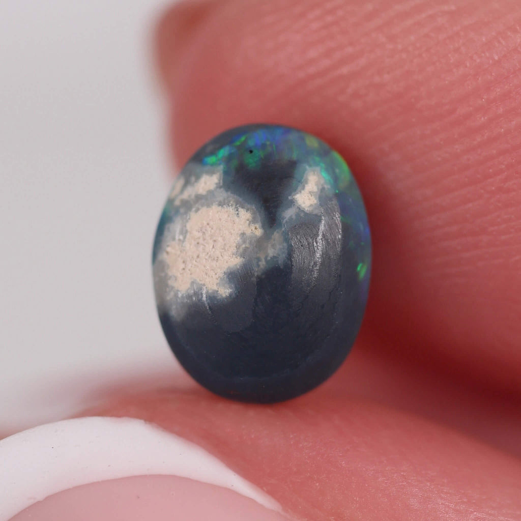 2.5ct Black Opal Pair - 8.2 x 6.4 x 3.2mm