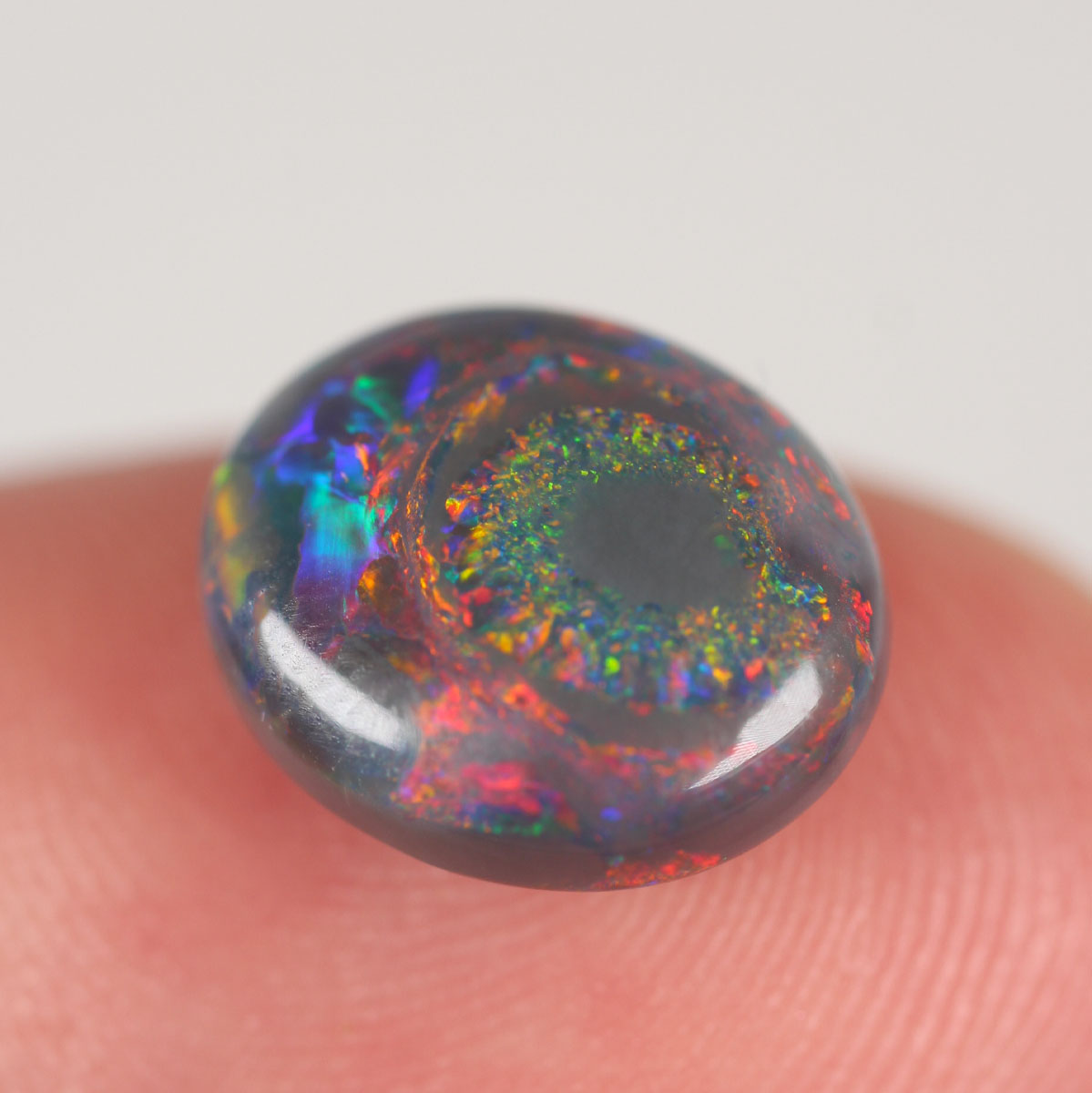 2.85ct Black Opal - 11 x 9.2 x 4.5mm