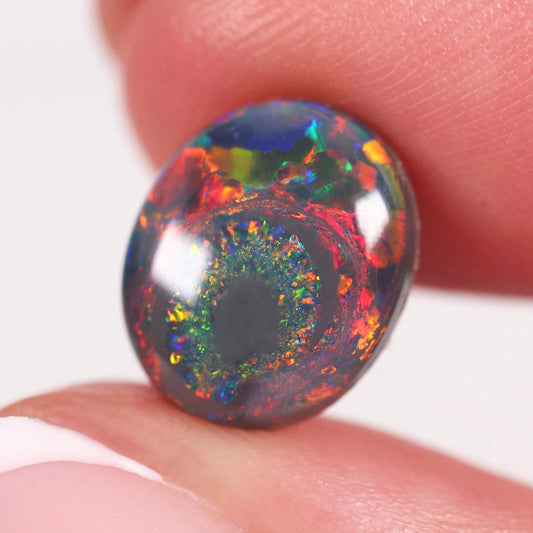 2.85ct Black Opal - 11 x 9.2 x 4.5mm