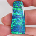 21.09ct rich green-blue boulder opal cabochon with striated pattern