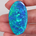 60.91ct boulder opal from Winton with green-blue chaff play-of-colour