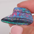 22.5ct boulder opal from Winton with red-blue floral play-of-colour