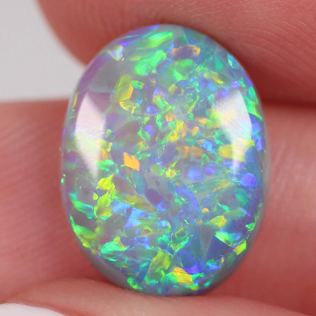 4.4ct Dark Crystal Opal - 14.5 x 11 x 4.3mm