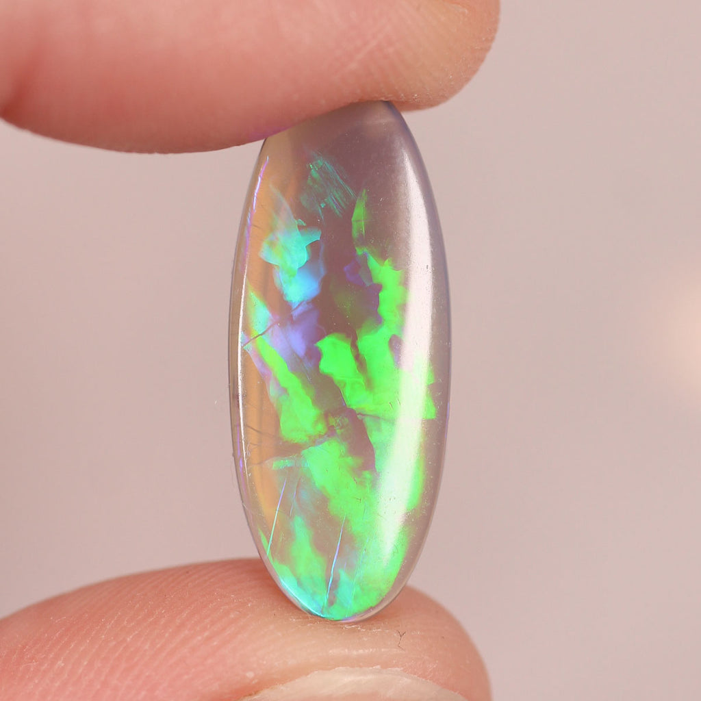 Lightning Ridge Dark Crystal Opal 4.9ct Natural Solid Bright Purple Green Foil Flash