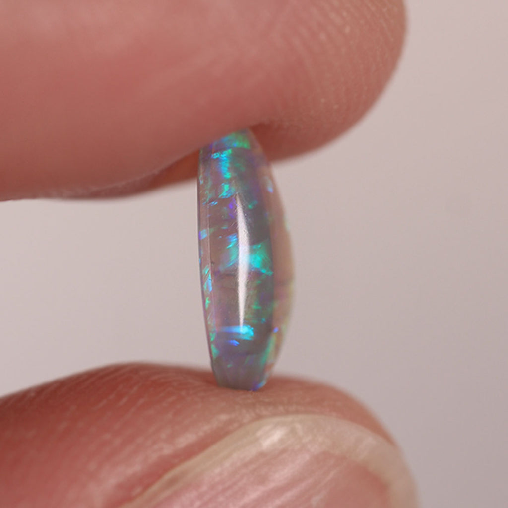Lightning Ridge Dark Crystal 0.83ct Natural Solid Bright Blue Green Mackerel