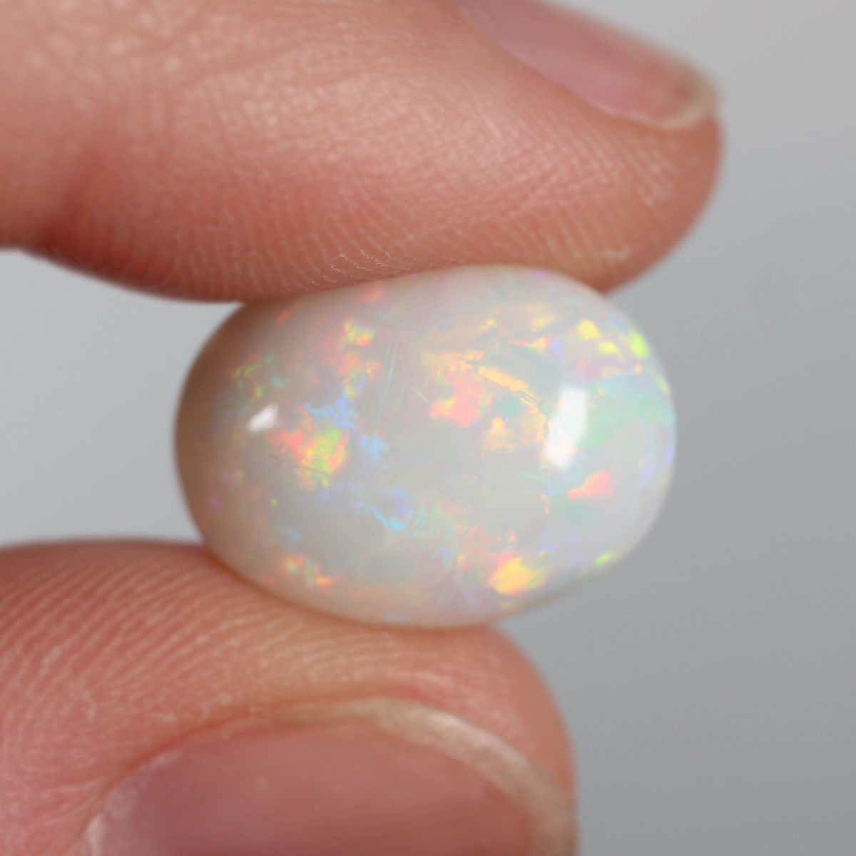 Coober Pedy Light Opal 6ct Natural Solid Bright Green Orange Foil Flash/Floral