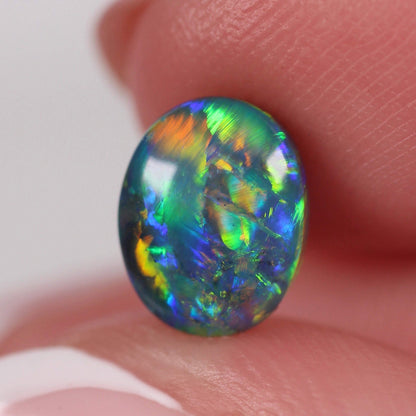 3.22ct Black Opal Pair - 8.2 x 6.4 x 4.2mm