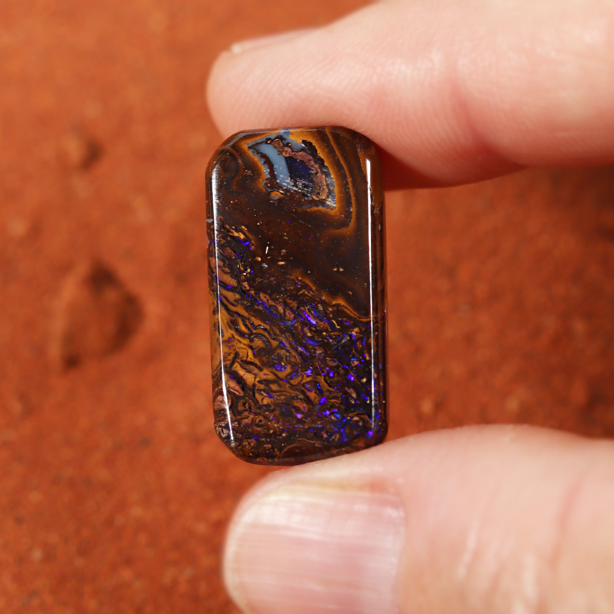 Macro detail of boulder matrix cabochon