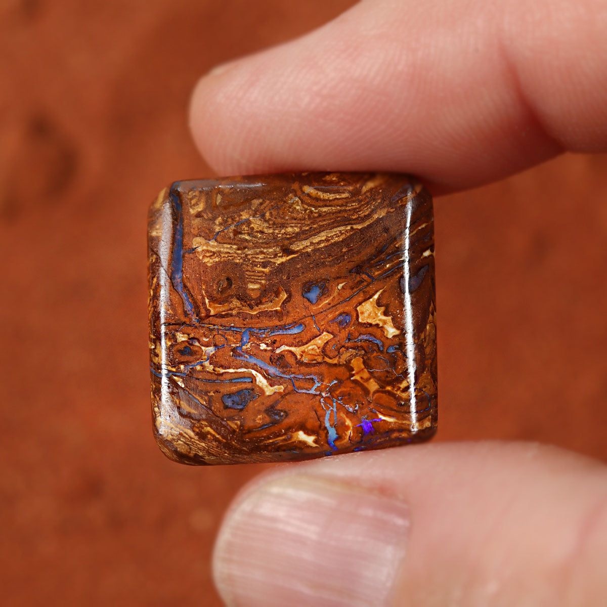 Extra view of Australian boulder matrix with blue flash