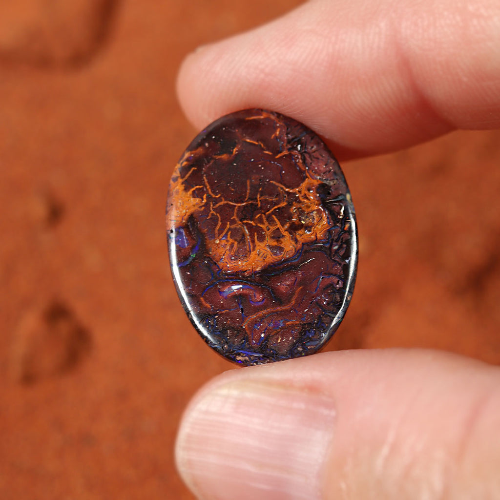 Extra view of Australian boulder matrix with blue flash
