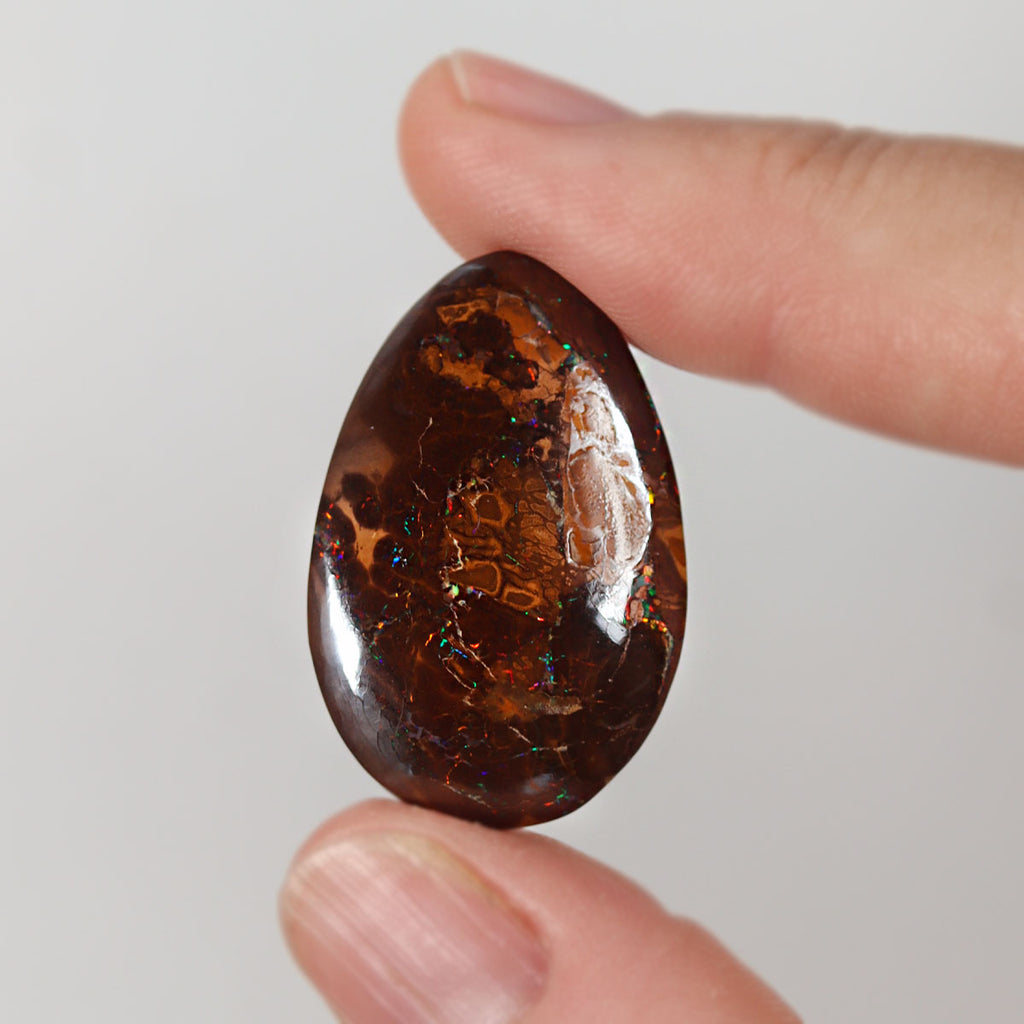 25.45ct Australian boulder matrix cabochon with multicolour boulder matrix