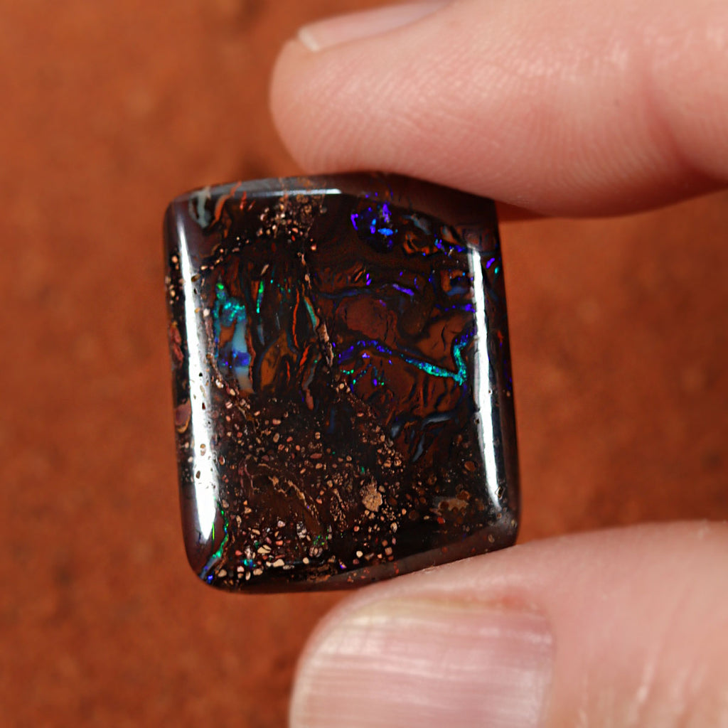 Macro detail of boulder matrix cabochon