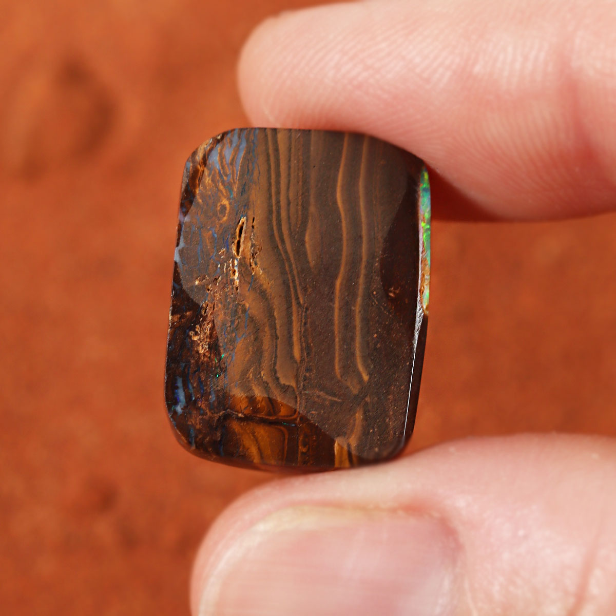 Extra view of Australian boulder matrix with green flash
