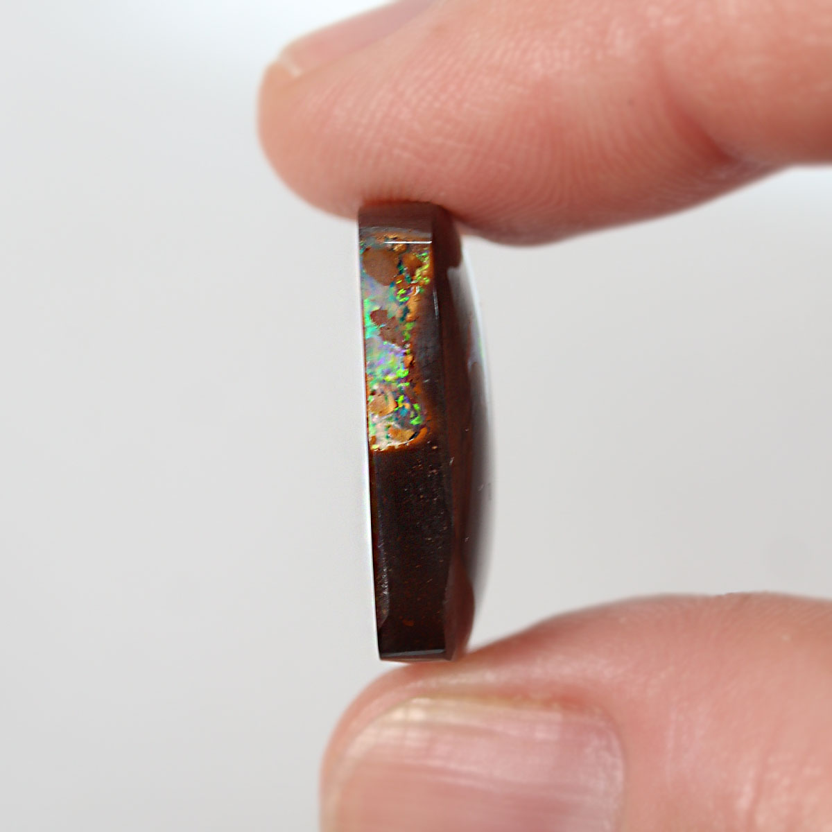 17.6ct Australian boulder matrix shown for size comparison