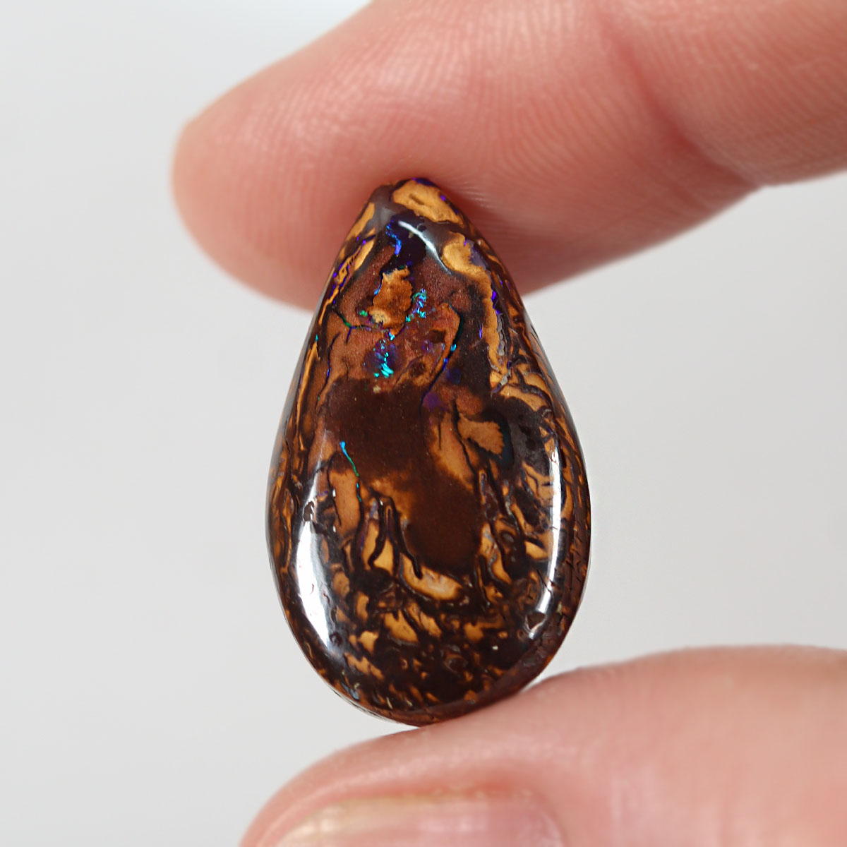 Blue boulder matrix 13.5ct natural solid Australian opal from Yowah