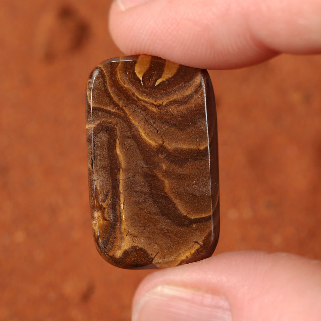 Extra view of Australian boulder opal with blue flash