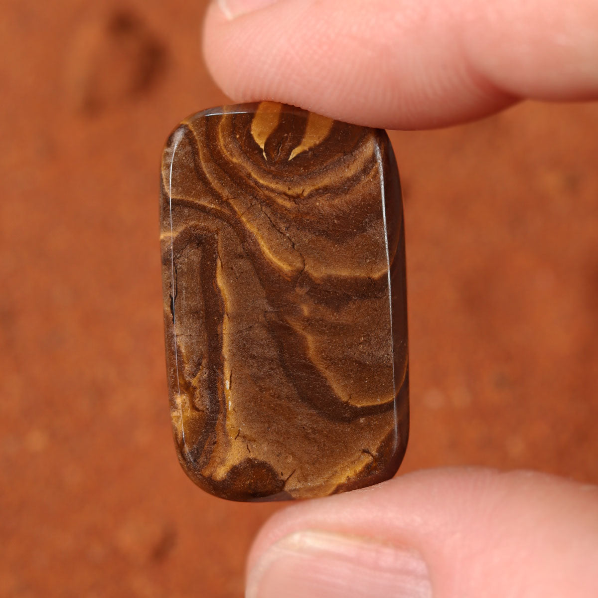 Extra view of Australian boulder opal with blue flash