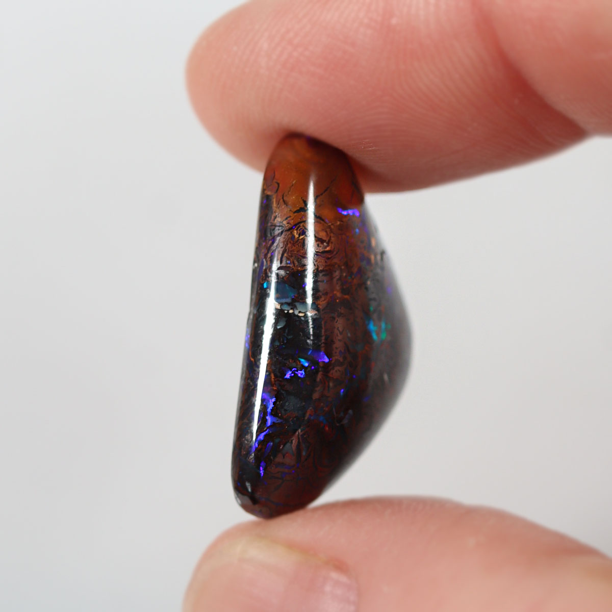 Boulder matrix from Opalton held in hand to show scale