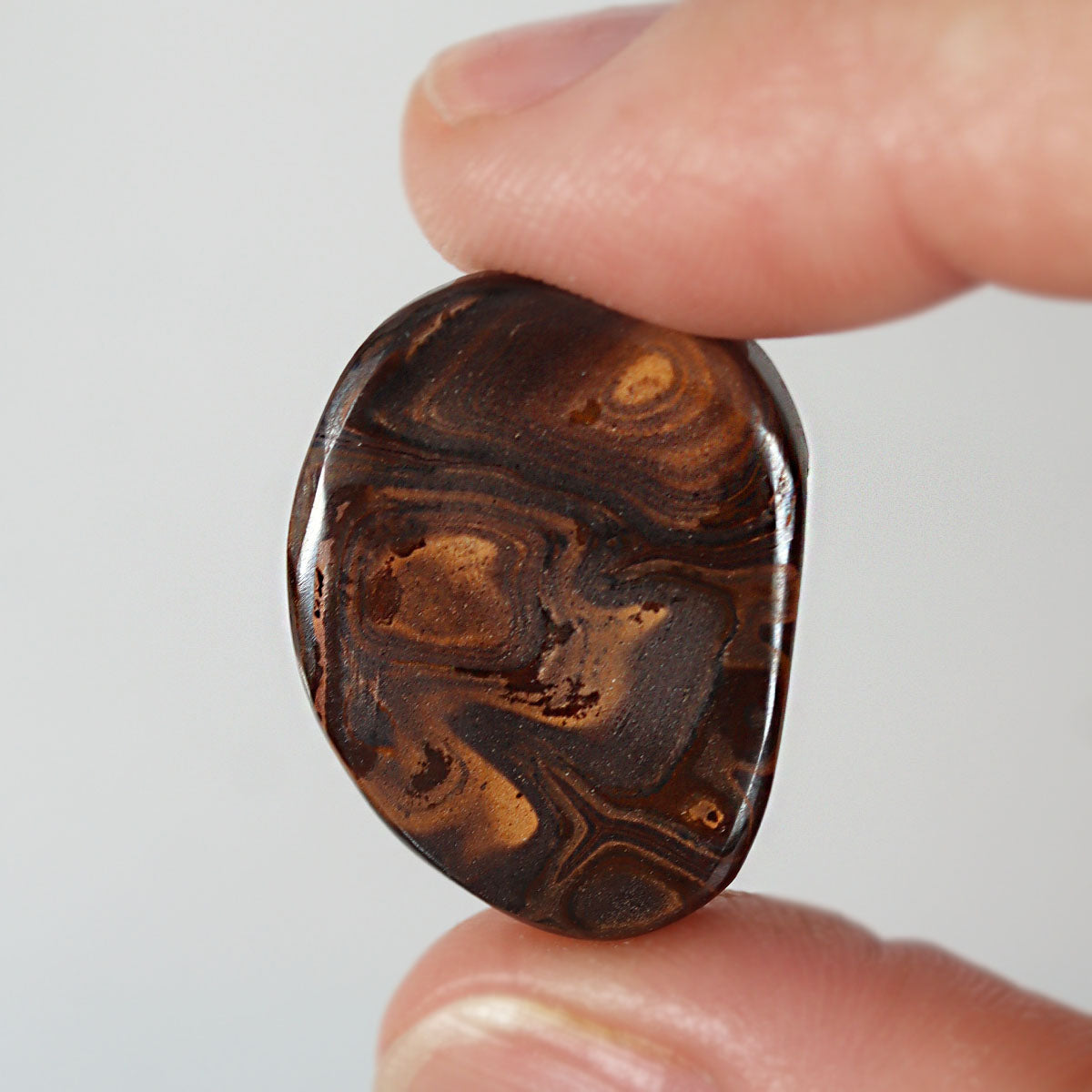 Boulder opal from Winton shown from side angle