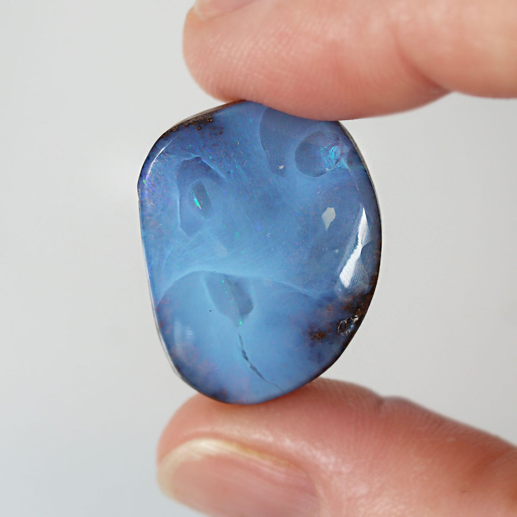 Blue boulder opal 21.53ct natural solid Australian opal from Winton