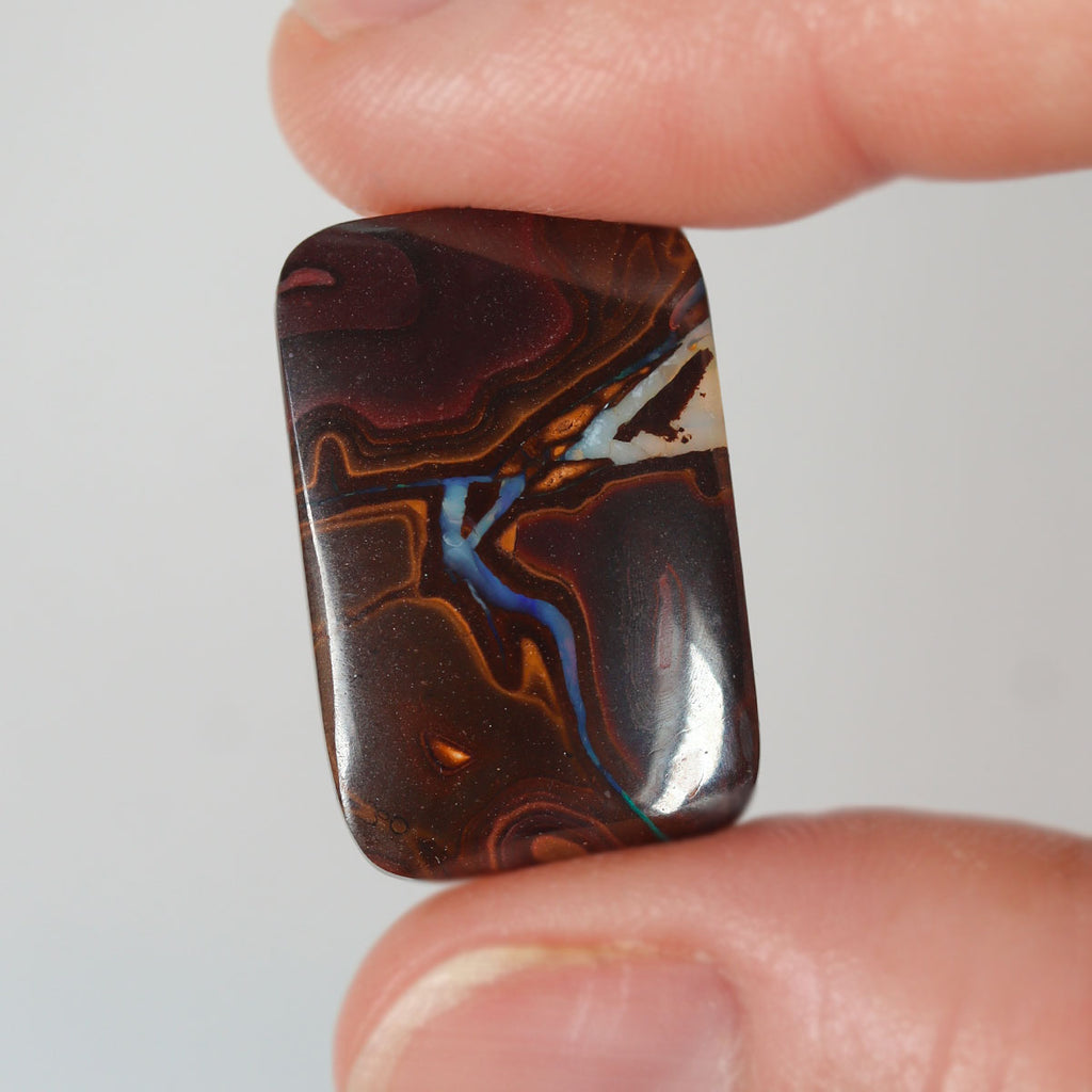 Blue boulder matrix 20.32ct natural solid Australian opal from Winton
