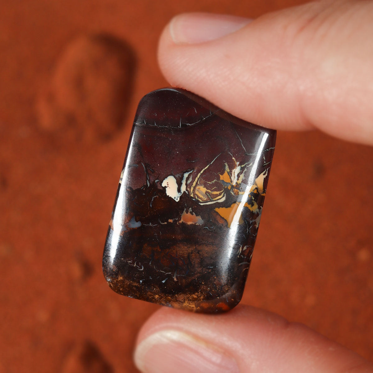 Macro detail of boulder matrix cabochon