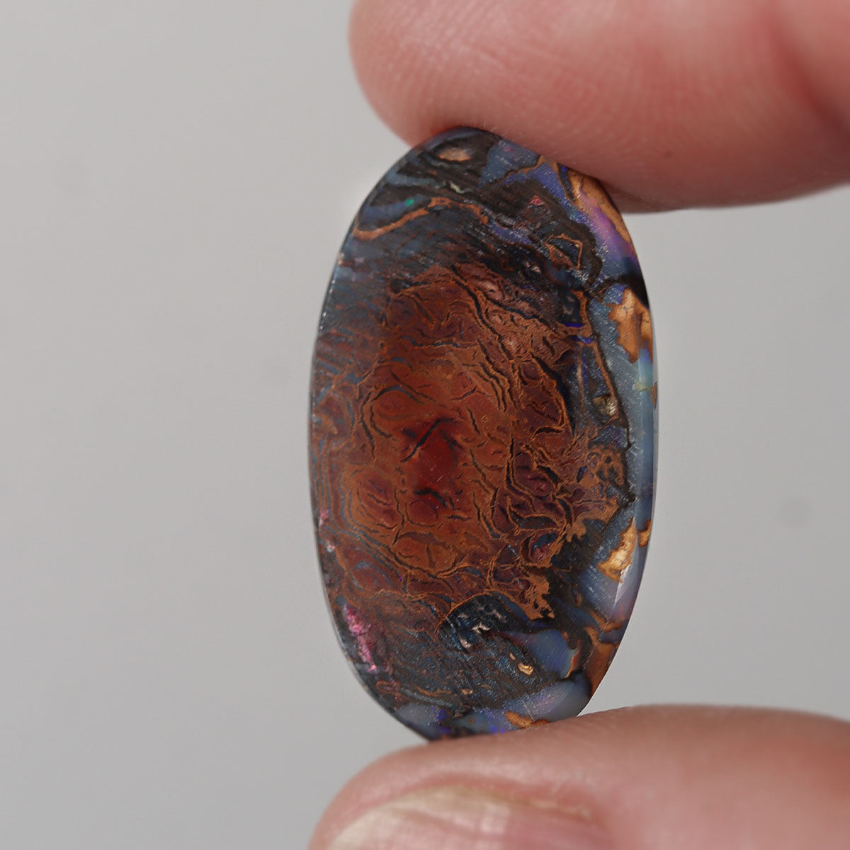 14.49ct Australian boulder matrix cabochon with blue boulder matrix