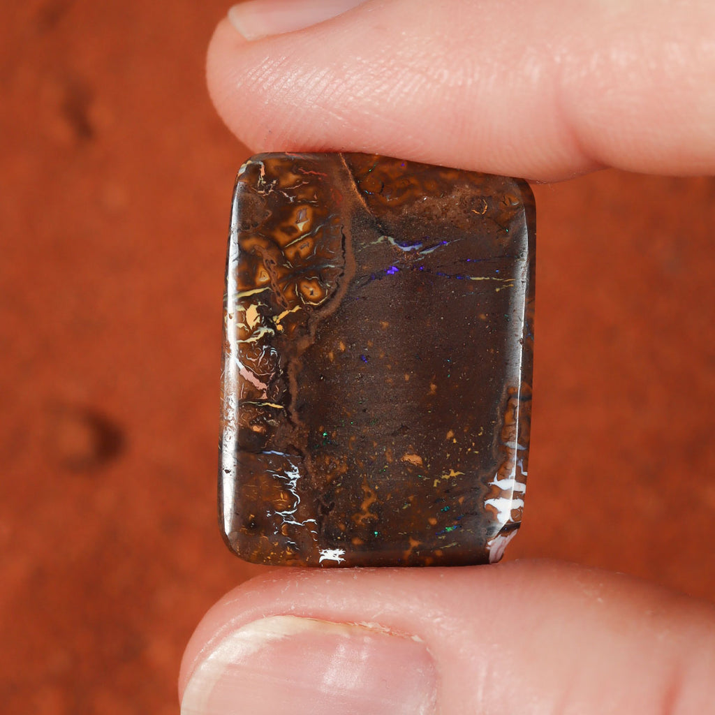 Purple-blue boulder matrix 20.33ct natural solid Australian opal from Koroit