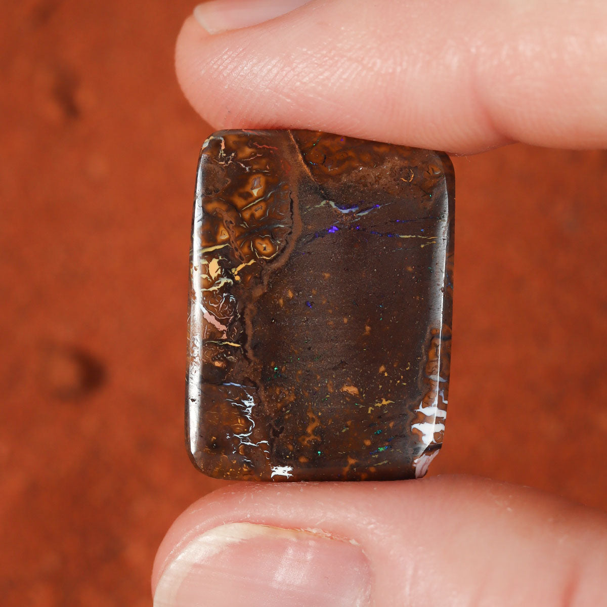 Purple-blue boulder matrix 20.33ct natural solid Australian opal from Koroit
