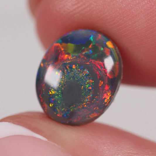 2.85ct Black Opal - 11 x 9.2 x 4.5mm