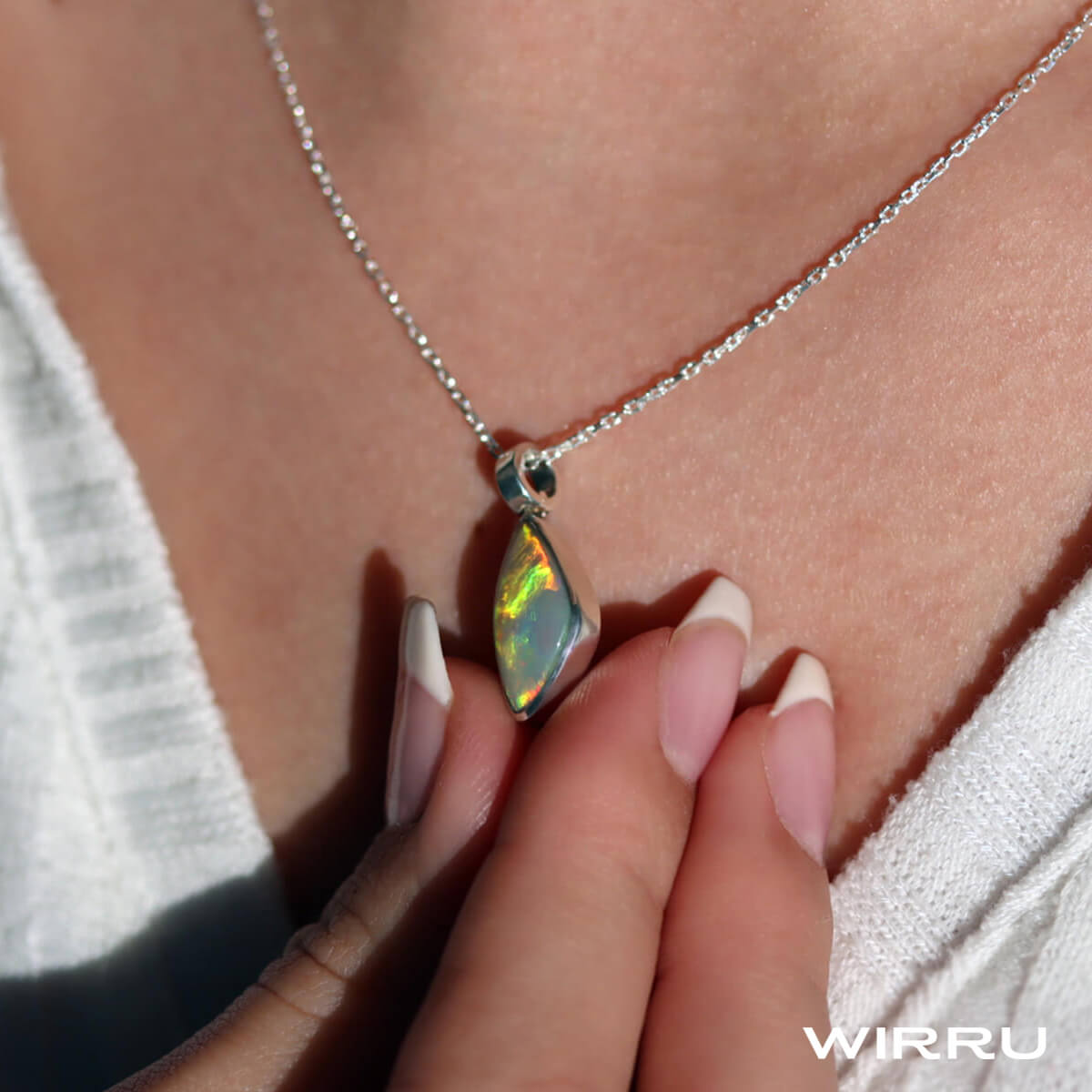 Solid Dark Opal Sterling Silver Pendant