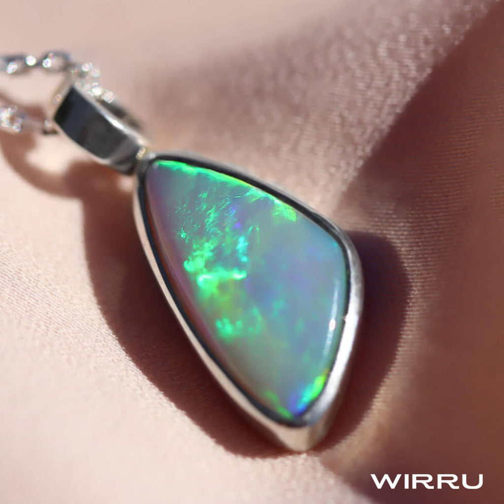 Solid Dark Opal Sterling Silver Pendant