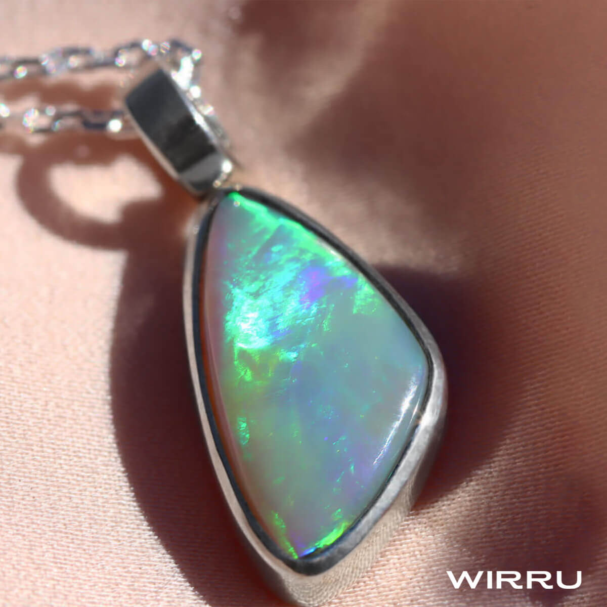 Solid Dark Opal Sterling Silver Pendant