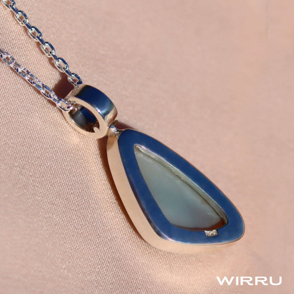 Solid Dark Opal Sterling Silver Pendant