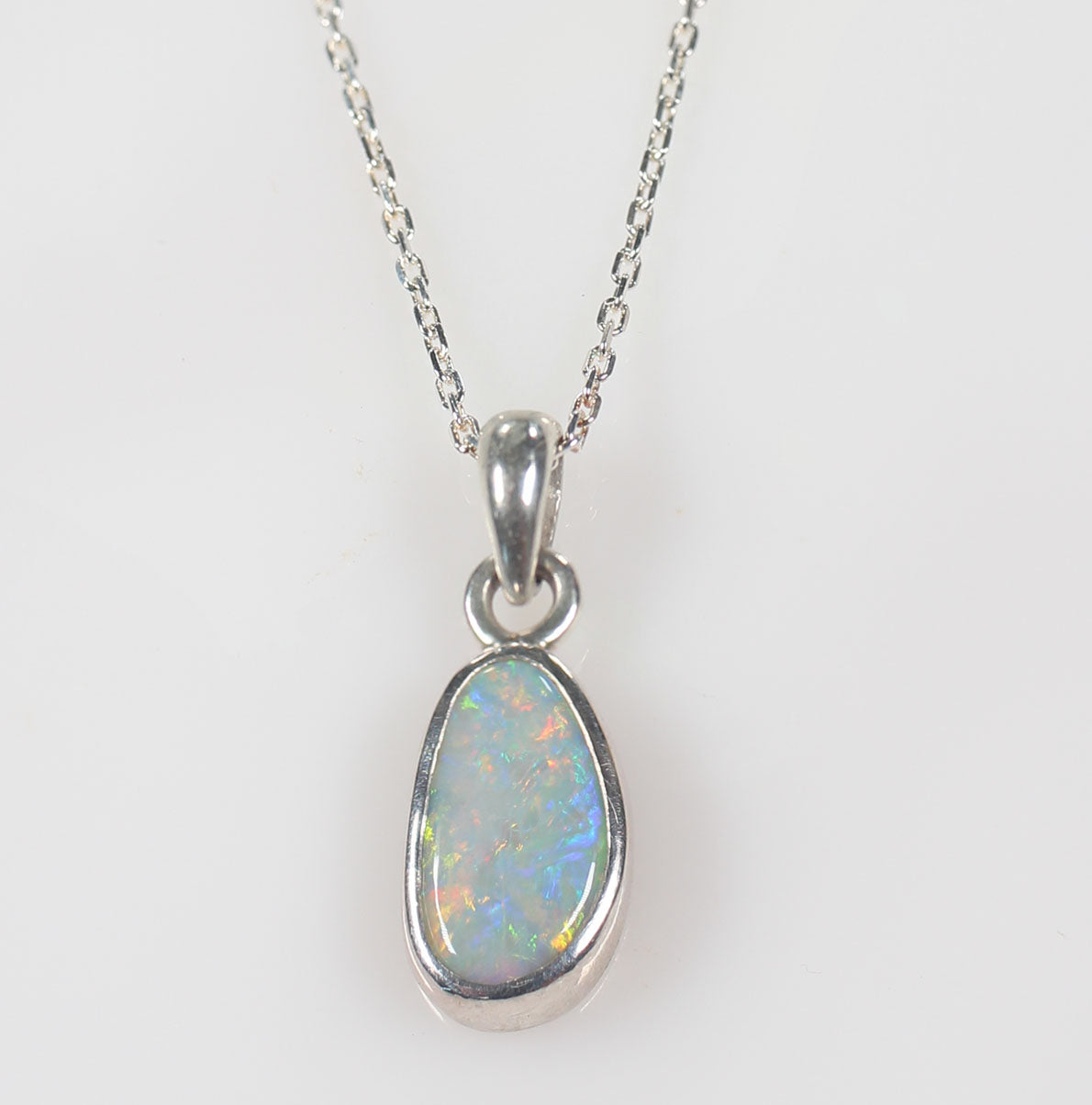 Solid Dark Opal Sterling Silver Pendant
