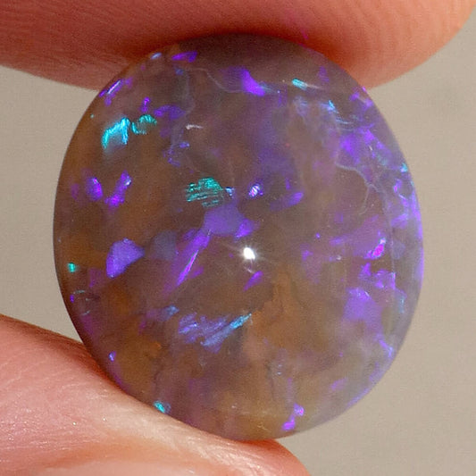 6.05ct Black Crystal Opal - 14 x 15.5 x 5mm