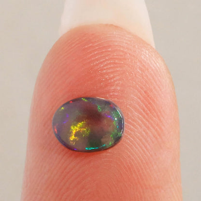 0.50ct Black Crystal Opal - 5 x 6.5 x 2mm