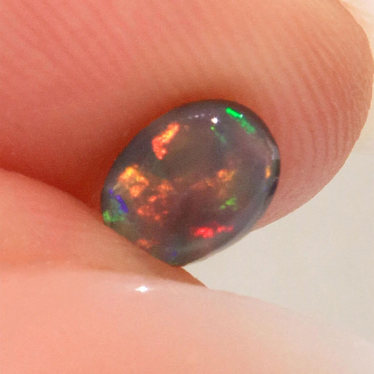 0.50ct Black Crystal Opal - 5 x 6.5 x 2mm