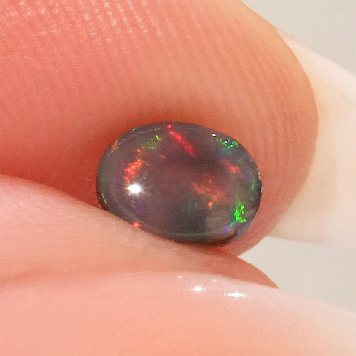 0.50ct Black Crystal Opal - 5 x 6.5 x 2mm