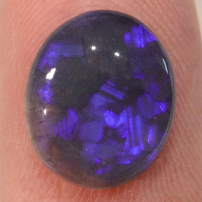 3.65ct Black Crystal Opal - 10 x 11.5 x 5mm