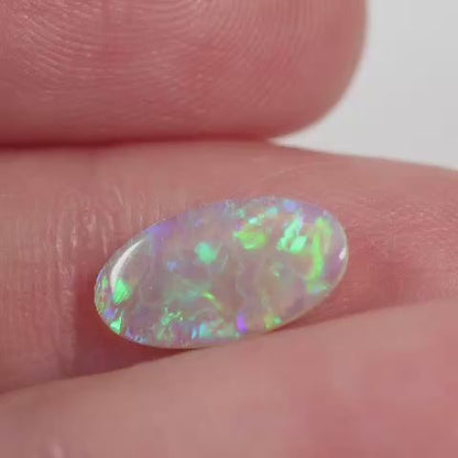 0.85ct Dark Crystal Opal - 6.5 x 11.7 x 2mm
