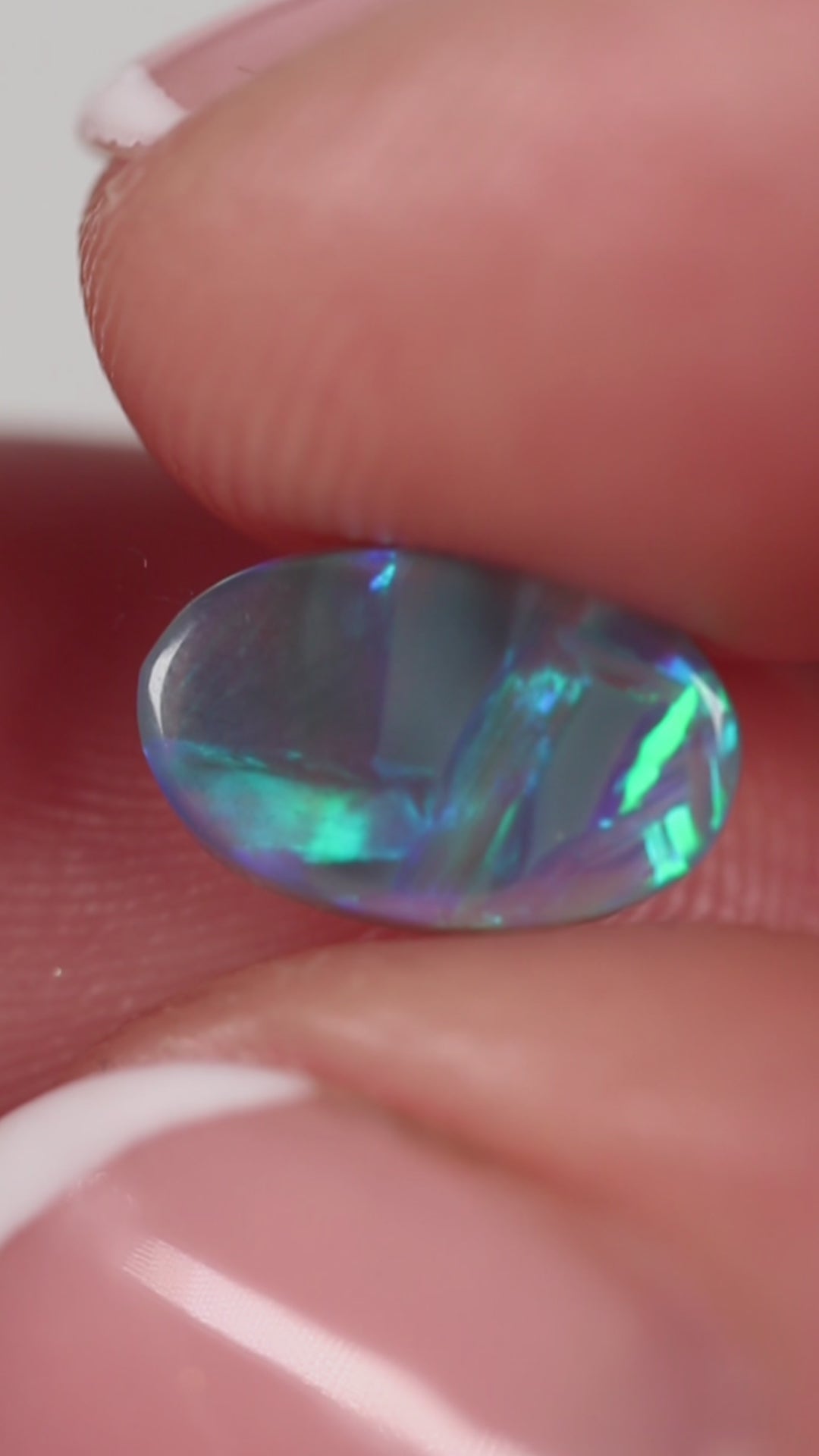 0.94ct Black Crystal Opal - 6 x 9.5 x 2.5 mm