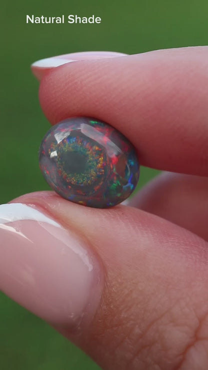 2.85ct Black Opal - 11 x 9.2 x 4.5mm