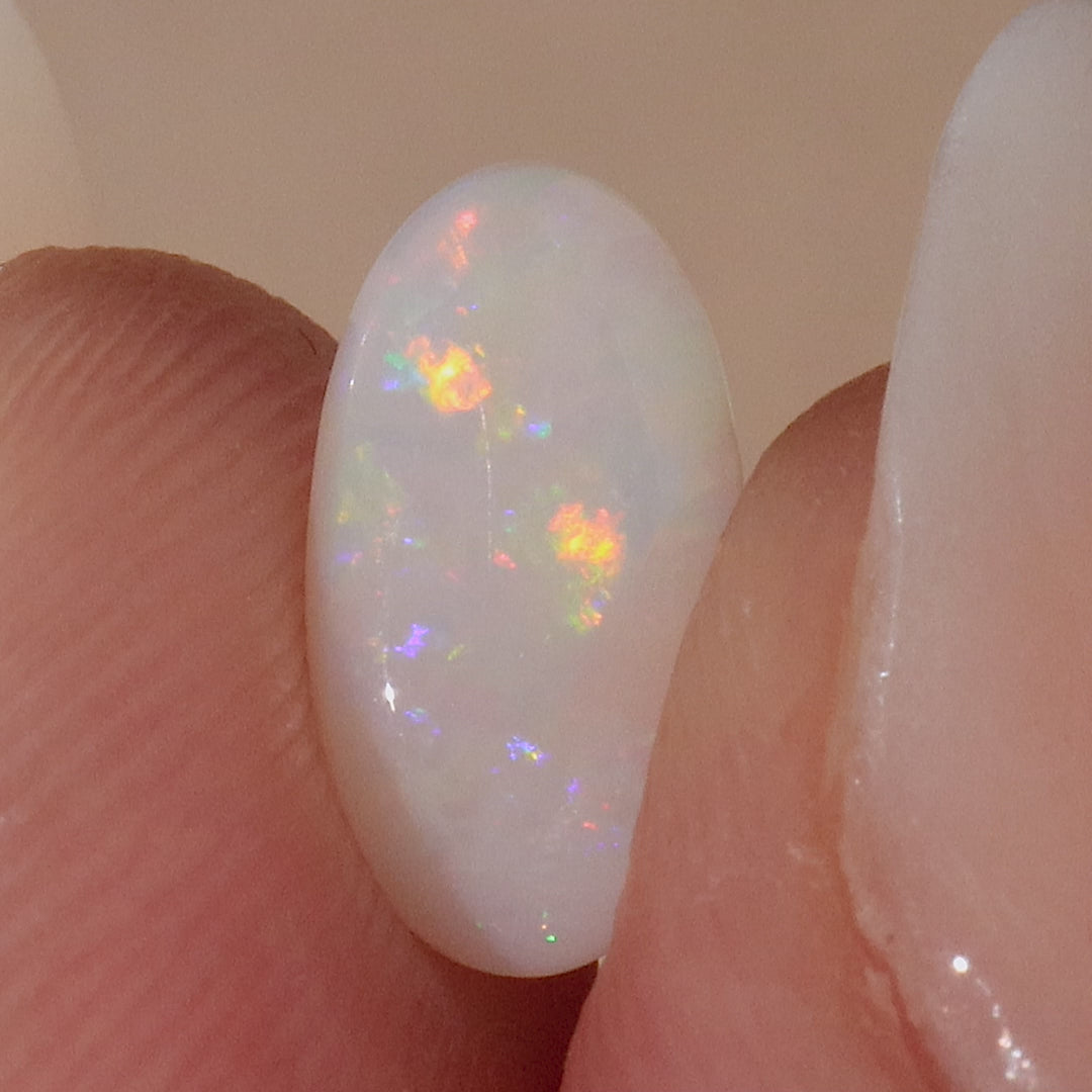 Coober Pedy Light Opal 1.16ct Natural Solid Pink Blue Floral Oval Cabochon Loose