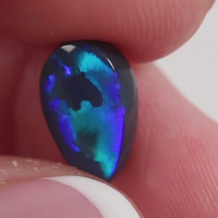 2.3ct Black Opal - 7.4 x 12.2 x 3.6mm