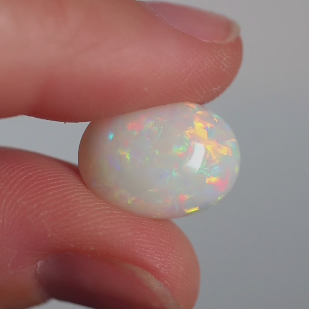 Coober Pedy Light Opal 6ct Natural Solid Bright Green Orange Foil Flash/Floral