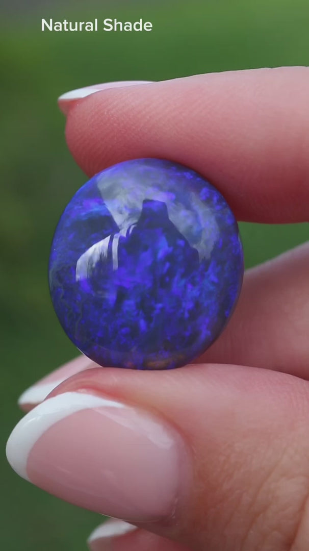 16.04ct Black Crystal Opal - 19.1 x 17 x 8.4mm