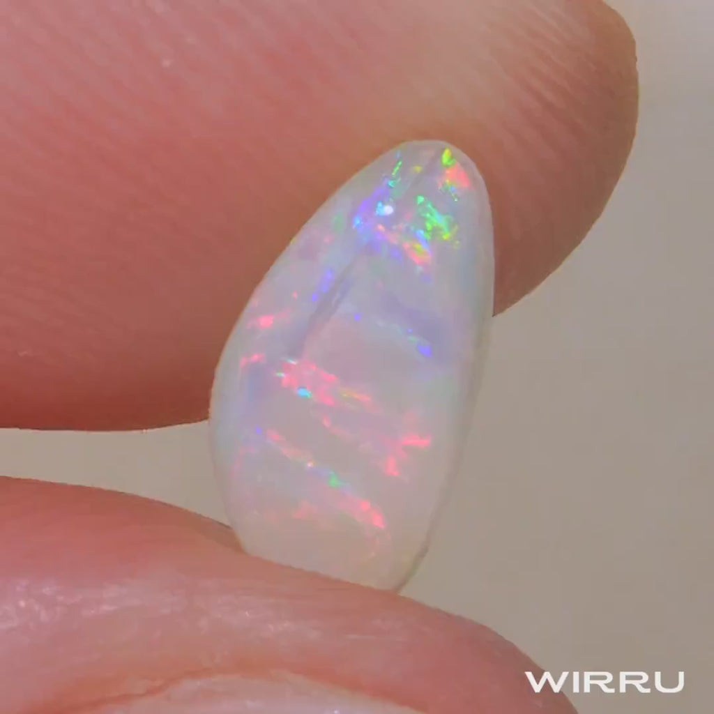 Lightning Ridge Light Opal 0.76ct Natural Solid Green Pink Striated Oval Gem