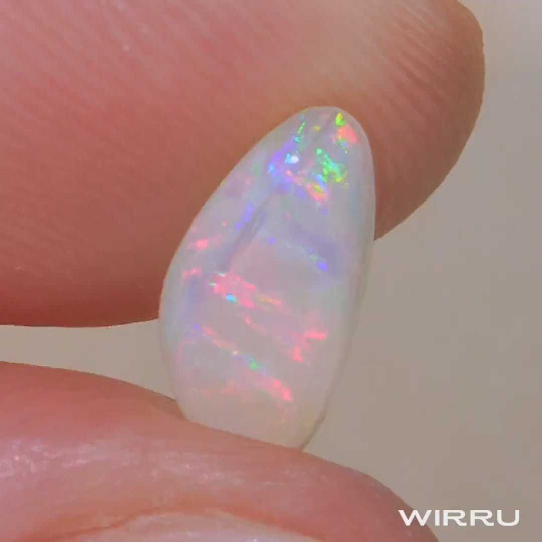 Lightning Ridge Light Opal 0.76ct Natural Solid Green Pink Striated Oval Gem