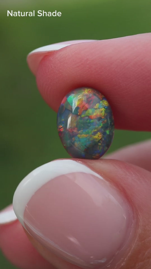 2.36ct Black Opal 10 x 7.6 x 5.2mm